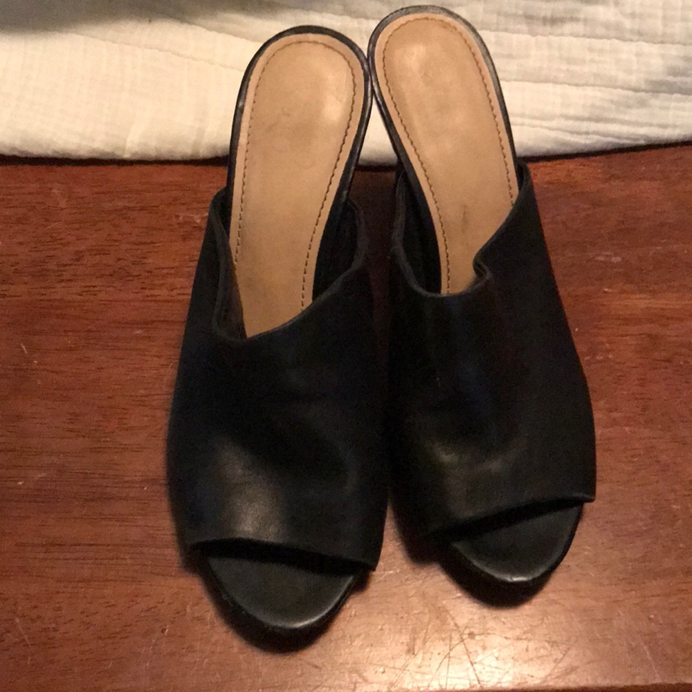 Franco sarto mules black leather